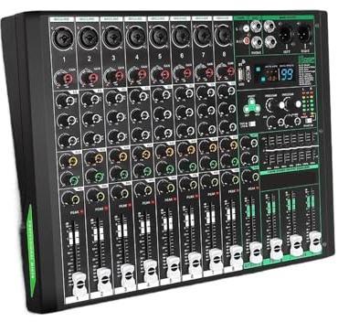 DJ-Mixer, 8-Mono-Kanal-Audiomixer, 99 Effekte, 7-Band-EQ, 48-V-DJ-Mischkonsole, USB-Aufnahme, Bluetooth-Soundtisch For Die Bühne