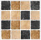 Lot de 10 Noir Marron Crème Pierre travertin Effet mosaïque transferts de stickers pour carrelage de salle de bain Cuisine à coller pour carrelage Peel et bâton sur le mur pour carrelage Taille 6 x 6