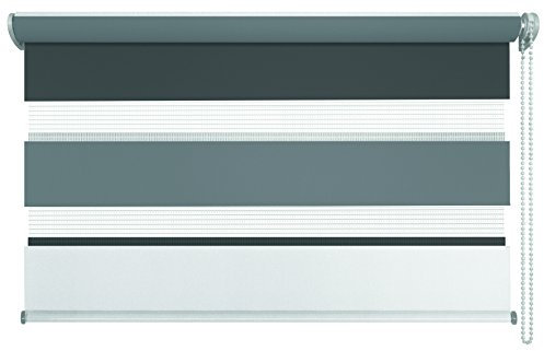 mydeco 66131 Rollo, Metall, Triple: Weiß, Grau, Anthrazit, 120x160 [Breite x Höhe]