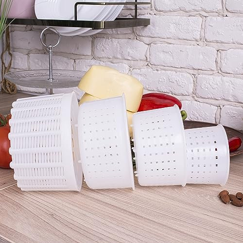 QG group Juego de 4 moldes diferentes para hacer queso 0.25+0.5+1.7+2.6 libras | Fabricación de queso de leche de vaca y cabra. Suministros para hacer queso