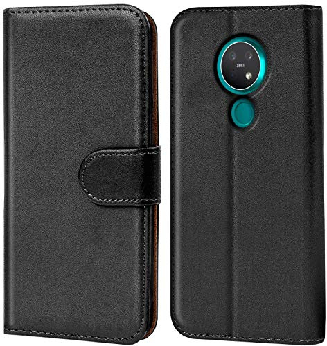 Verco Handyhülle für Nokia 7.2 Hülle, Klapphülle für Nokia 7.2/6.2 Tasche PU Leder Flip Case Schutzhülle Brieftasche - Schwarz