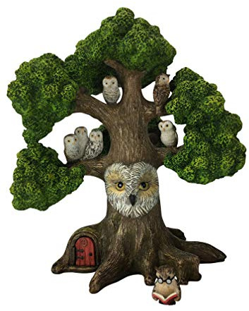GlitZGlam Fairy Garden Tree - Theodore der Eulen-Miniaturbaum (25 cm hoch) für die Gartenfeen und Gartenzwerge - Teil der Beautiful Azarian Collection A Fairy Garden Accessory