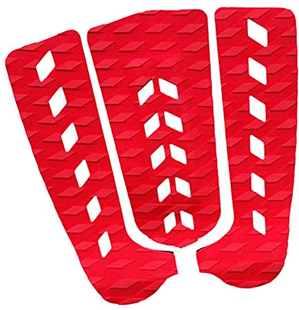 Z-LIANG 3 Teile/Satz Anti-Rutsch Surfbrett Traktionspolster Stomp Pad rutschfeste Skimboard Pad Surfbrett Zubehör (Color : Red as described)