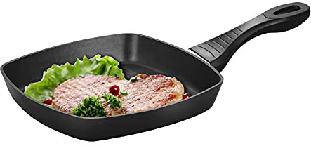Qesnox Grill Pan Non Stick Induction Griddle Pan 28CM - Non Stick Grill Pan with Heat Resistant Handle - PFOA Free Non Stick Coating - All Stoves Compatible.