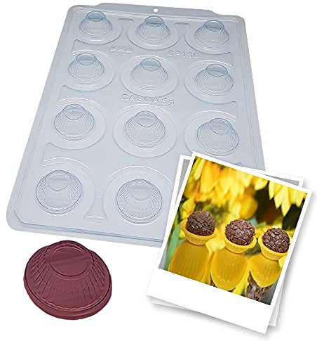 BWB SP 110 Moule semi-professionnel 3 parties Cup cake mini coquille 5 g pour chocolat chaud 12 trous 5-13 g Polycarbonate tridimensionnel transparent