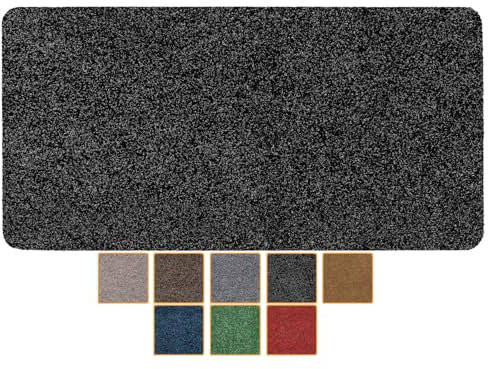 ANRO Fußmatte Schmutzfangmatte Türmatte rutschfest Fußabstreifer abwaschbar robust für Eingang, Haustür, Flur innen & außen Poet Küche, 80 x 40 cm (Rechteckig)