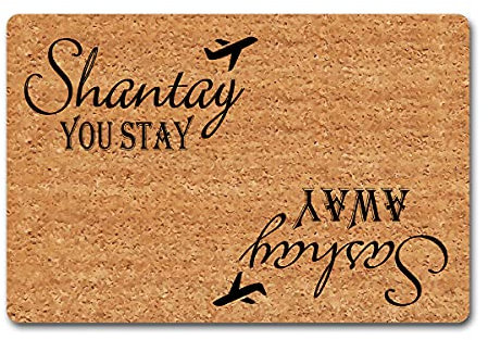 Tapis de bienvenue humoristique avec dos en caoutchouc antidérapant (39 x 59,4 cm) Sashay Away Shantay You Stay Paillasson pour entrée d'entrée ou porche intérieur pour pendaison de crémaillère Tapis