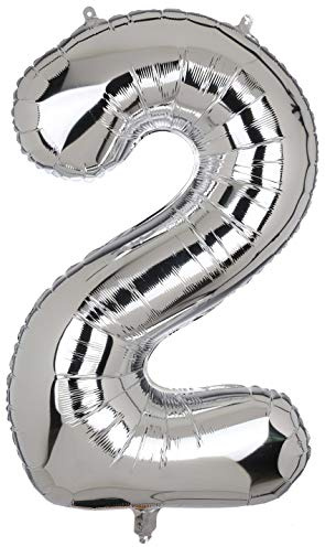100 CM Riesen Silber Zahl 2 Folienballon Luftballon Folien Mylar Groß Helium Luftballons Geburtstag Party Deko Lieferungen XXL