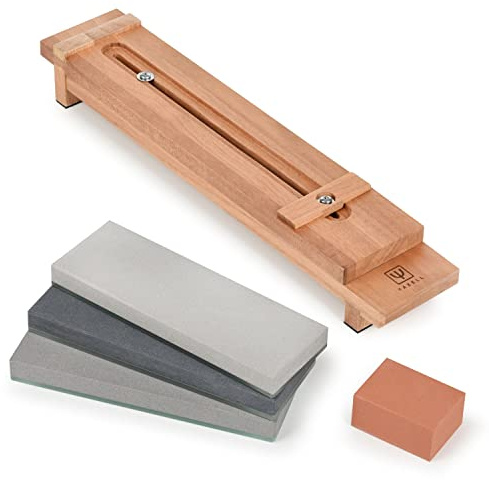 Yaxell Whetstone Kit - Made in Japan - 5 Piece Knife Sharpening Glass Stone Set