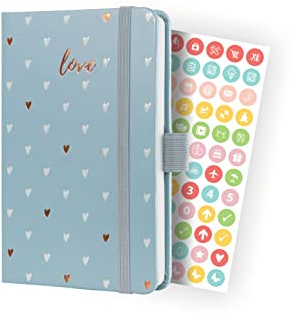 SIGEL J4334 Wochenkalender Jolie 2024, Grey Love, ca. A6, grau, Hardcover, Gummiband, Stiftschlaufe, Einstecktasche, 174 Seiten, aus nachhaltigem Papier, Terminplaner