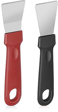 Grevosea 2 raschietti per la pulizia, raschietti per forni, stufe, piano cottura a induzione, congelatore, in acciaio inox, super raschietto, non graffiano, per la pulizia della cucina, 15,3 x 3,4 cm