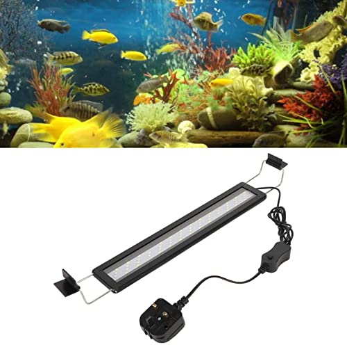 LED-Aquariumleuchte, 4 Reihen, Schwarz, Professionelle, Spritzwassergeschützte Aquariumleuchte für Aquarien (EU-Stecker 220 V)