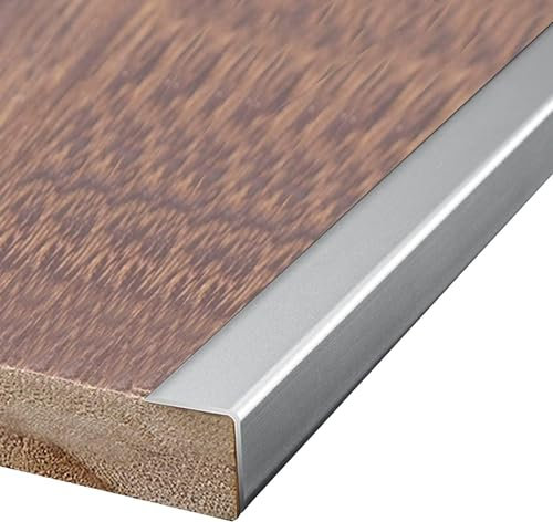 DECAKE Bodenübergangsstreifen, Bodenkantenschutz, Metall-Treppenkantenschutzstreifen, Stufenkantenkantenleiste für Holztreppen/Marmortreppen, Treppenkanten-Übergangsstreifen – breit 3 x 3
