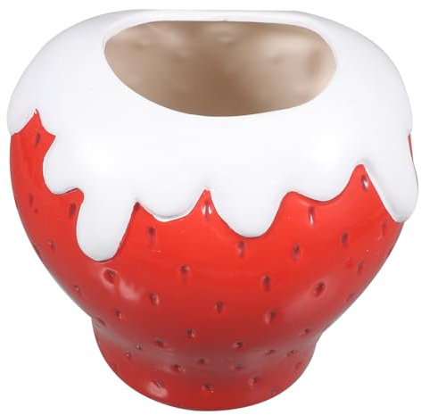 Cabilock Vase Floral en Céramique Motif Fraise Idéal pour Les Fleurs Fraîches Ou Séchées