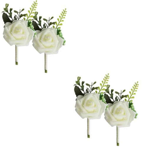 PRETYZOOM 4stücke Hochzeits Corsagen Für Männer Kunstblumen Boutonniere Elegantes Hochzeitsdekor Für Bräutigam Und Trauzeugen Für Rustikale Feiern Und Besondere Anlässe