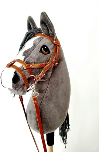 Hobby Horse hobbyhäst stor A3 (häst på en käpp) komplett med porslin som på bilden (grå)