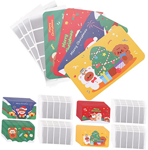 CAXUSD Cartoon Weihnachten Set 160pcs Festival Papier Rubbelkarten Scratch off Beschichtung