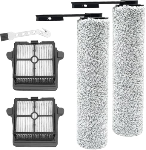 DianSung Roller Brush + Filter Replacement Parts for Tineco iFloor 5 Breeze Complete Wet and Dry Vacuum Cleaner, Accessory Set 2 Brush Roll + 2 Filters + 1 Cleaning Brush