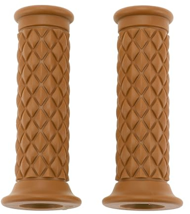 Hihaha 7/8 22mm 15/16 24mm Universal Motorcycle Hand Grips Cover Non Slip Rubber Handlebar Grips for Motorcycle Scooter Bicycle ATV Light Brown 1pair