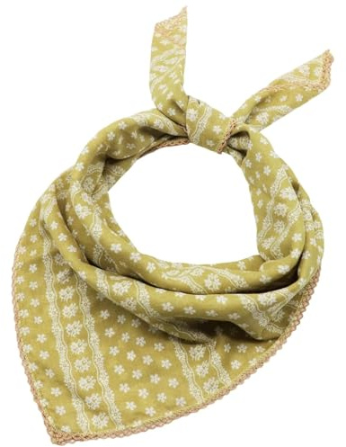 LHXzizizi Cotton Bandanas for Women Girls, Womens Head Scarf Ladies Floral Headscarf 28 for Party Date Beach Leisure School (Green)