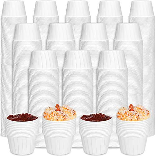 Gerrii 1600 Pack 4 oz Paper Souffle Cups Disposable for Samples, White