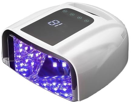 Ej uppladdningsbar 96W spegelreflekterande nagellampa med botten Gellack-tork Manikyrmaskin UV-ljus for naglar Nagel UV LED-lampa(NO battery White)