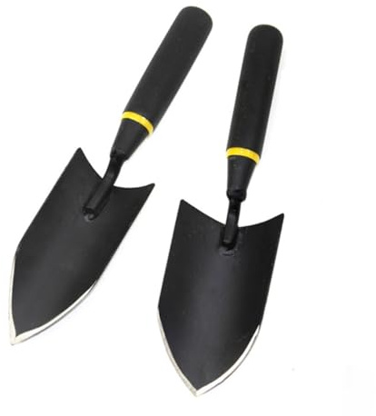 DIYEAH Bêche de Jardin Étroite en Acier Manganèse Épais Petite Pelle Maniable Noire Outil de Jardinage à Main pour Creuser et Planter Accessoire Pratique pour Jardin et Plantation