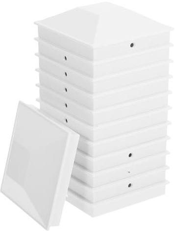 Ipetboom Lot de 12 Chapeaux Pyramidaux Blancs en Plastique 4X4 Pouces Vis Couvre-Poteaux Universels pour Clôture et Terrasse Protection Imperméable pour Poteaux Bois Accessoires