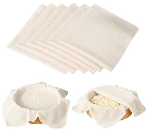 XoeLLe 6 Stück Passiertuch 60 x 60 cm Käsetuch Abseihtuch Cheesecloth Mulltuch Küche Zum Filtern Von Säften, Käse, Kräutertee, Dämpfen Von Speisen