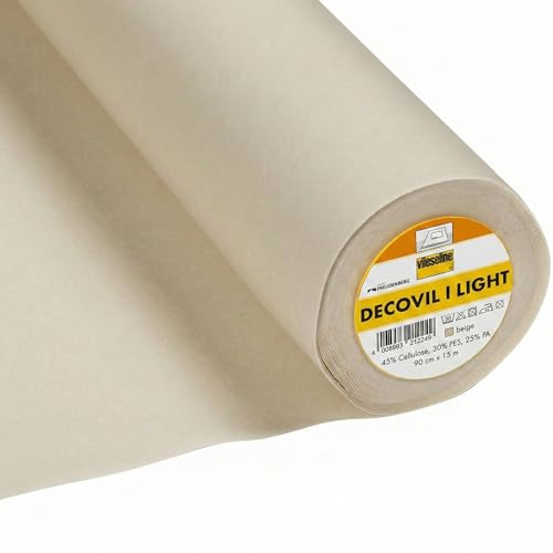 Vlieseline Decovil I Light - Entretela termoadhesiva 300x90 Cm - Refuerzo estable para bolsas, bolsas, sombreros y accesorios de costura