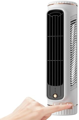 Mini ventilatore a torre, 3 velocità, regolabile, ricaricabile tramite USB, ventilatore da scrivania, e silenzioso, per interni, casa, ufficio, dormitorio, studio, appartamento, camper, sonno