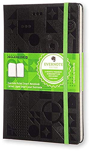 Moleskine Quaderno Formato Grande Smart Evernote, a Righe, Nero