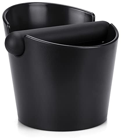 Coffee Knock Box, 4.8 Inch Espresso Knock Box Coffee Bin Coffee Machine Accessories Coffee Grounds Knock Box Shock-Absorbent Barista Knock Box with Removable Rubber Knock Bar, Barista Accessories