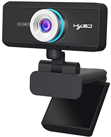 KUANDARMX HD Webcam per PC con Microfono Full HD 1080P Webcam USB per PC Fisso,USB 2.0 Videocamera per Videochiamate, Studio, Conferenza, Registrazione Compatibile, Black