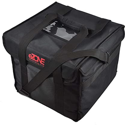 eZone Extra Large Food Delivery Bag 18x18x14” Insulated Black Takeaway Kebab Pizza