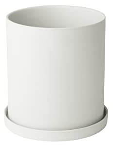 blomus -Nona- Kräutertopf Size L, Sanfter Weißton, Elegantes Wohnaccessoire, Farbe White 66520
