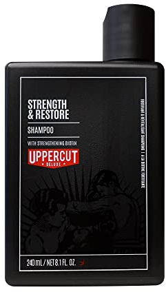 Uppercut Deluxe Strength and Restore Shampoo 240ml | Infused with Biotin and Caffeine to Promote Healthy Hair Growth. Gently Cleanses and Strengthens. For All Hair Types.