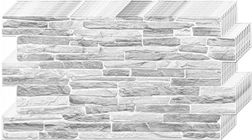 Deccart 3D Wandpaneele Steinoptik 96 x 47 cm - PVC Paneele Wand Deko Wohnzimmer Küche Badezimmer Wasserfest - Wandverkleidung Innen zum Kleben - Wandpanele Wandpaneel Leicht zu Montieren