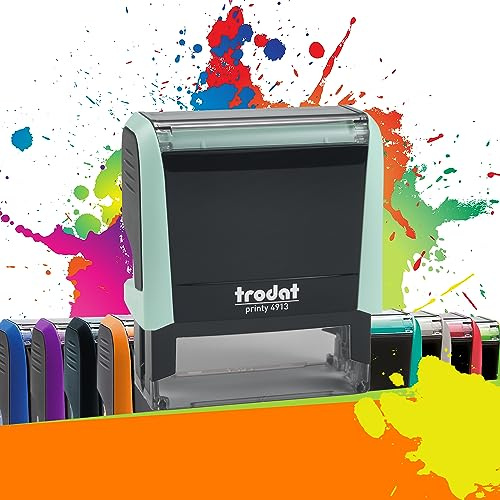 Trodat Printy 4913 - Tampon Encreur Professionnel Automatique 5 lignes À Personnaliser - Empreinte 58 x 22 mm Offerte (Vert Pastel)