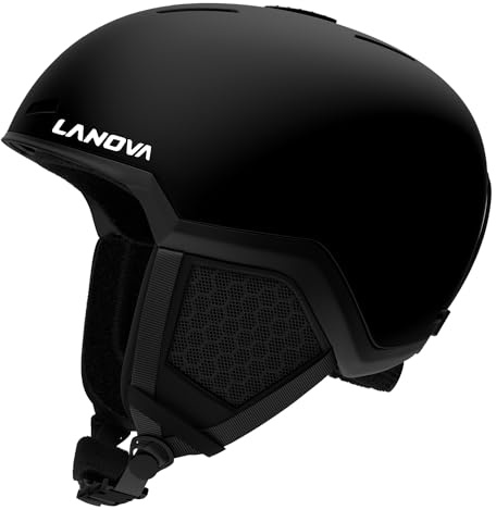 LANOVAGEAR Ski Helmet-Snowboard Helmet for Men,Women,Youth,Snow Helmet with Adjustable Vent,Winter Sports Helmet for Snowboarding,Skiing,Snowmobile Windproof (black, L)