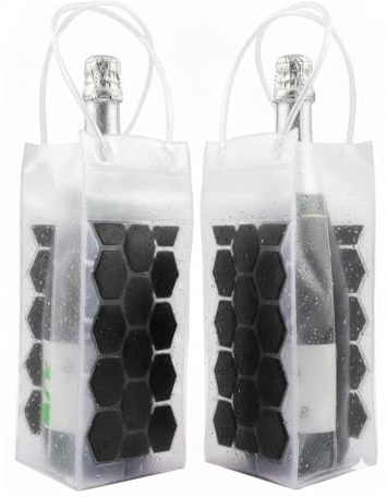 Borsa termica per vino, bottiglia di vino e birra (2 pezzi) raffreddamento istantaneo e mantiene la bevanda fredda, mantiene fresca e raffredda vino champagne (verde)