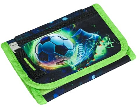 Baagl Brustbeutel Kinder - Geldbörse für Jungen - Geldbeutel, Mini Portemonnaie, Kleingeld Münzbörse (Fußball FC)