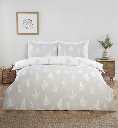 Rapport Home Fern - Juego de Ropa de Cama matrimonial de Microfibra con Funda nórdica Reversible y sábana Bajera Ajustable con Fundas de Almohada a Juego