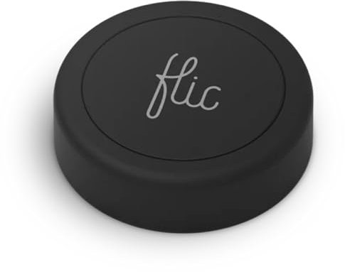 Flic Smart Button Black – 1 Pack. Control Lights, Music & More with Push, Double Push, or Hold. Works with Alexa, HomeKit, Matter. Setup via Flic App for iOS & Android. Bluetooth & WiFi Required.