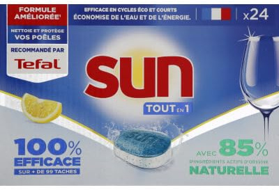 Sun Todo en 1 - Tableta para lavavajillas (24 unidades)