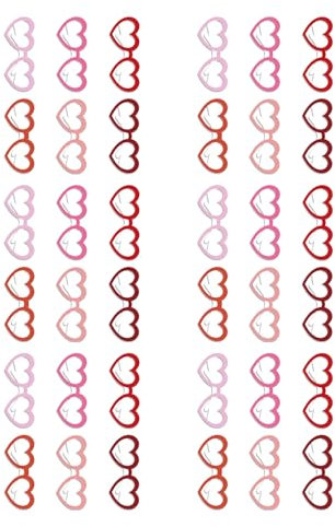 XINYIN 36 Occhiali A Forma Cuore per Decorazioni Occhiali Carta per Oggetti Scena per Foto Accessori per Feste Festival