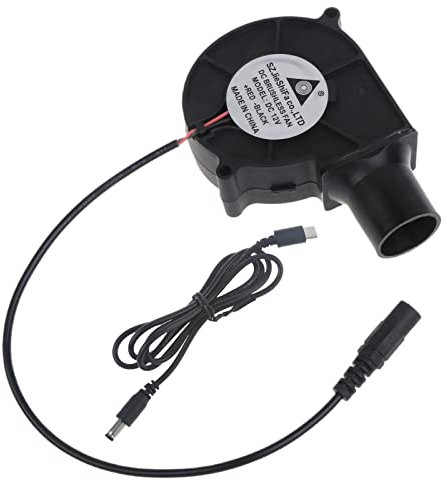 JTQYFI Barbecue Air Blower portatile per barbecue, ventilatore portatile ad aria, tipo C, PD, 12 V, leggero, portatile, per esterni