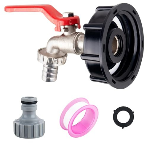 1/2 Leakproof Brass IBC Tank Fittings IBC Tank Adapter IBC Tank Valve for S60x6 Water Storage Tank Tap Tank Garden Hose Connector Replace Valve Fitting Parts