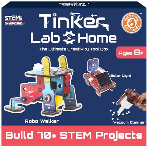 Butterfly EduFields 70+ STEM Robotics & Engineering Kit for Kids Ages 8–14 | 70+ STEM Robotics Projects, Mechanical Building, Engineering Skills, Creative Learning for Kids Ages 8–14, Innovation and Fun