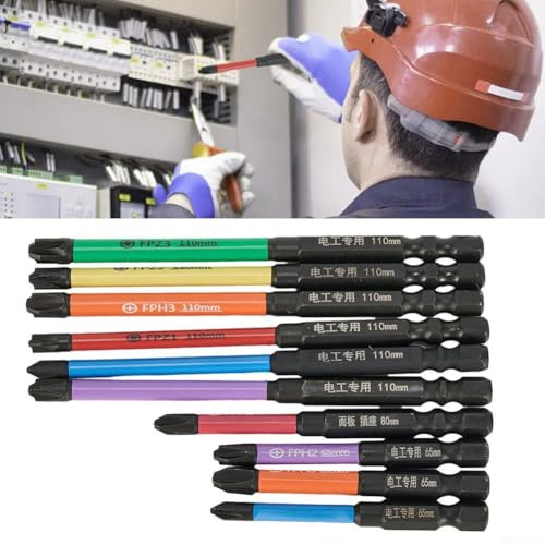 Jeu d'embouts de tournevis cruciformes spéciaux pour électriciens, magnétiques FPH1 FPH2 FPH3 FPZ1 FPZ2 FPZ3 65 mm 80 mm 110 mm, alliage d'acier avec HRC63 Hardn